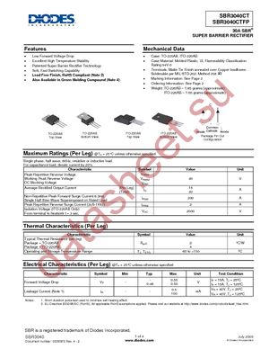 SBR3040CTFP datasheet  